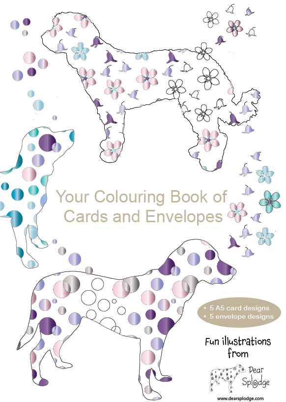 Variety of Dog Breeds Colouring Book of Cards